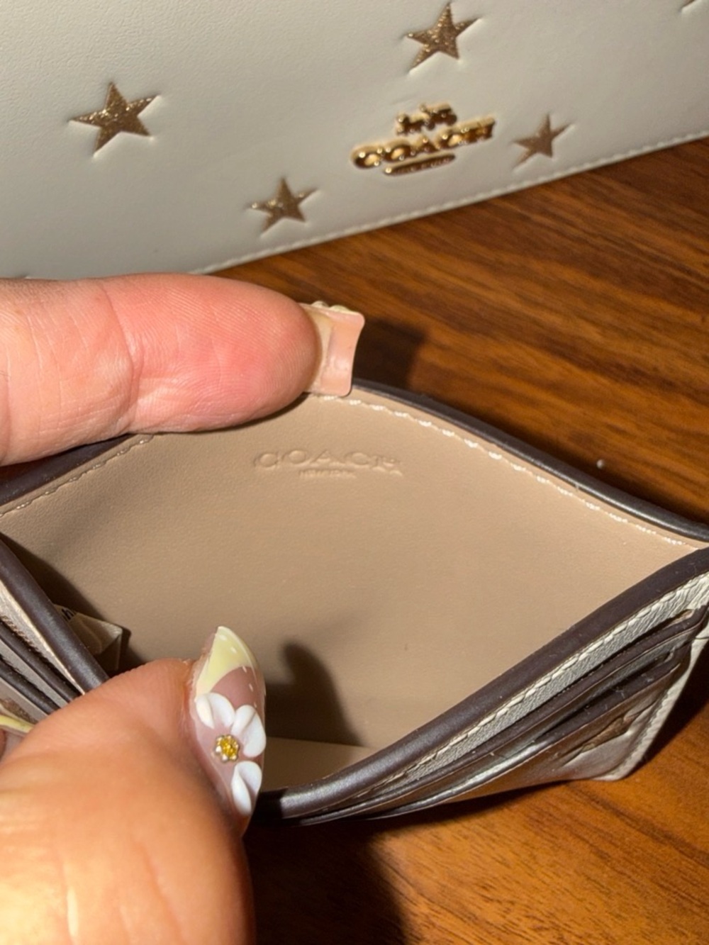 Coach White Leather Crossbody with Gold Star Hardware - Picture 2 of 5